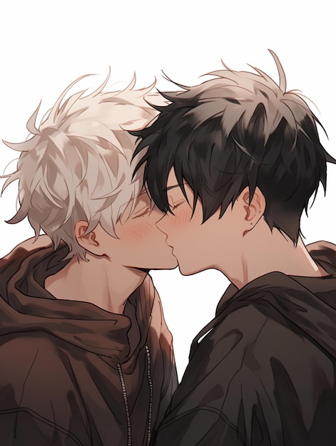 cj woulard add anime men kissing photo