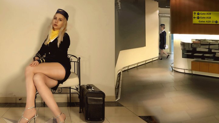 ardelean mihai add flight attendant up skirt photo